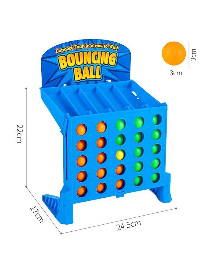 MIXDE - Connect Bouncing Ball 4 Shots Game, Classic 4 in a Row Link Up 4 Ball Game Educational Toy, Parent-Child Interaction Party Multiplayer Funny Desktop Connect Balls Game Toy for Kids Family - Image 1