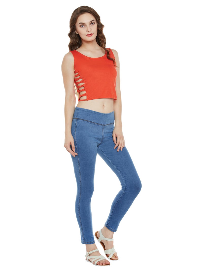 Miss Chase Women's Denim Blue Skinny Jeggings(MCAW17DEN01-02-115-26,Blue,26) - Image 2