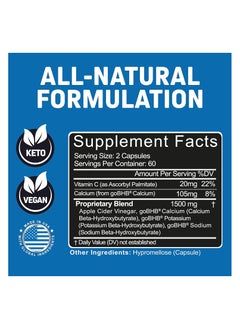 Herbtonics 5X Potent Apple Cider Vinegar Capsules Plus Keto Bhb Salts - Fat Burner and Weight Loss Supplement Detox Formula for Women and Men 120 Vegan Pills  - Image 3