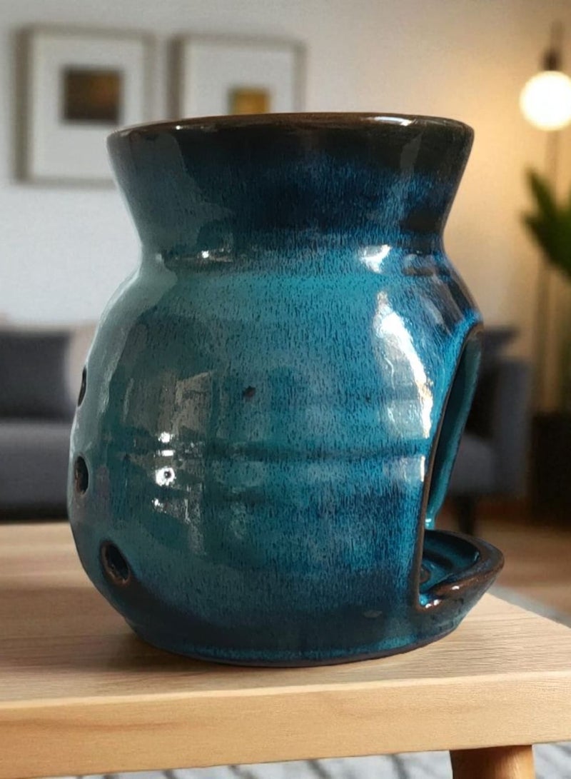 كلور زون بوتري فواحة عطر مصنوعة من الفخار والبورسلين شغل و رسم يدوي مقاس 10 سم  - Image 2