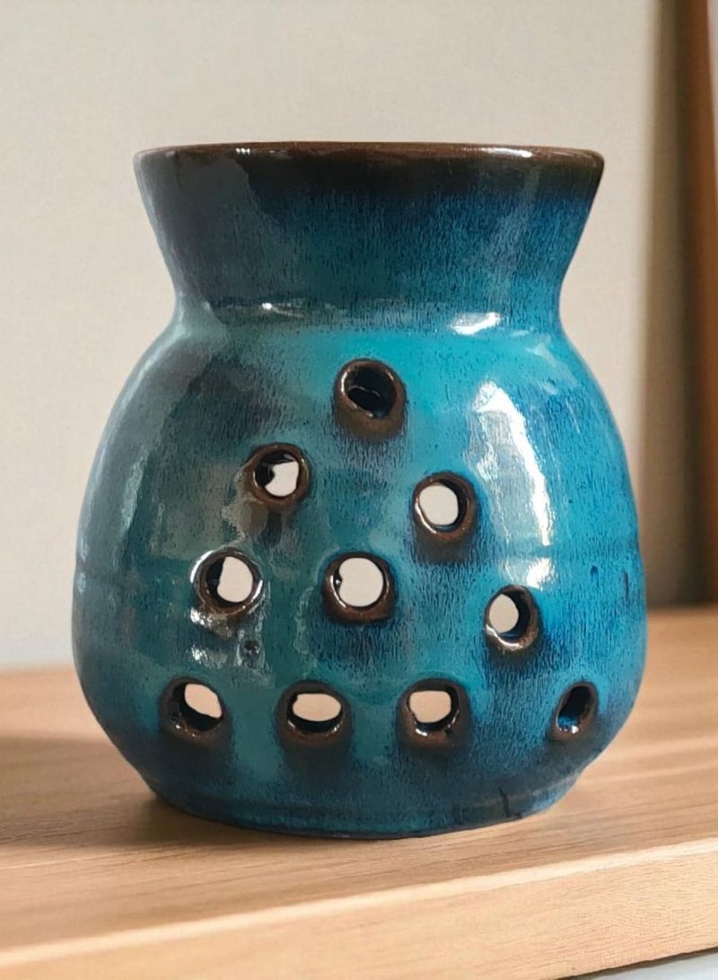 كلور زون بوتري فواحة عطر مصنوعة من الفخار والبورسلين شغل و رسم يدوي مقاس 10 سم  - Image 1