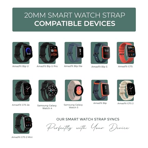 PunnkFunnk Punnk Funnk 20mm Silicone Band Strap with Metal Buckle Compatible with Amazfit GTS 2 Mini, Amazfit Bip/Bip U/Pro/Lite, Bip S, Amazfit GTS/ 2/2e, Amazfit GTR, Samsung Galaxy Watch 4/5 20mm Lugs(Green) - Image 5