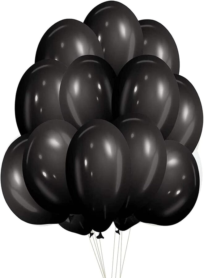 Secret Black Balloons Latex Party Balloons 100 pcs 12 Inches for Black Themed Wedding Special Decoration Birthday Party Backdrop Decorations