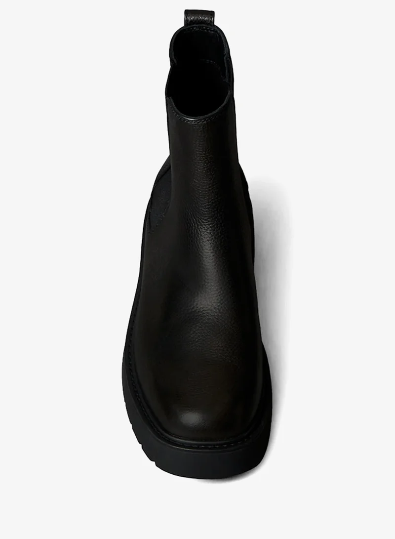 Calvin Klein Jeans Black CK Bold - Leather Chelsea Boots for Women | Best Price UAE