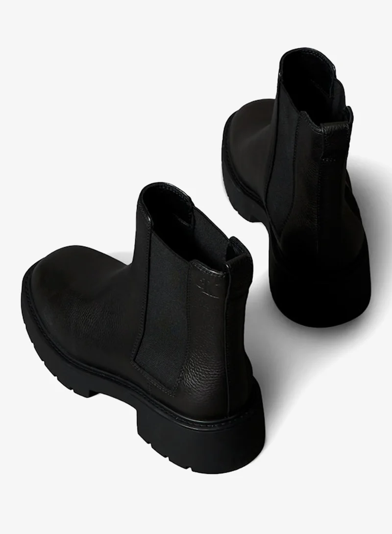 Calvin Klein Jeans Black CK Bold - Leather Chelsea Boots for Women | Best Price UAE