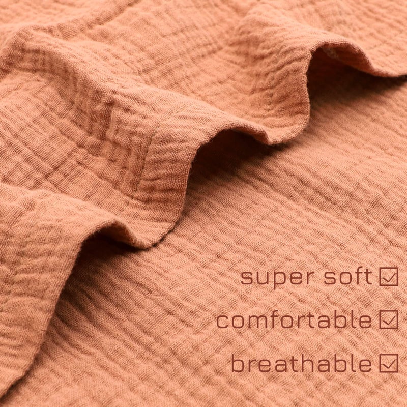 غطاء أريكة الأطفال من الموسلين، غطاء أريكة مبطن للأطفال، غطاء مقعد أرضي للرضع، غطاء من القطن العضوي قابل للإزالة يناسب كراسي الأطفال حديثي الولادة للبنين والبنات (بني) - Image 2