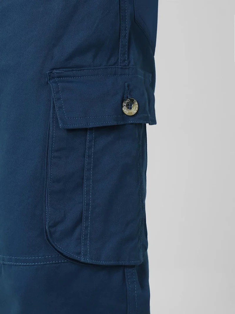 Urbano Fashion  Urbano Plus Men's Royal Blue Regular Fit Solid Cargo Chino Pant with 6 Pockets for Men | Best Price UAE