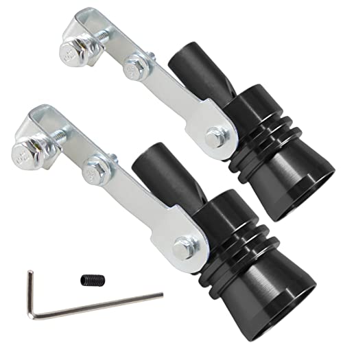 YIUIY 2 Pack Universal Turbo Pipe Pipe Whistle Muffler Sounder Simulator Tailpipe Noise Sound Enhancer Compatible with Truck Motorcycle Cars Dirt Bike and ScooterXL Black - Image 1