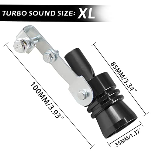 YIUIY 2 Pack Universal Turbo Pipe Pipe Whistle Muffler Sounder Simulator Tailpipe Noise Sound Enhancer Compatible with Truck Motorcycle Cars Dirt Bike and ScooterXL Black - Image 3