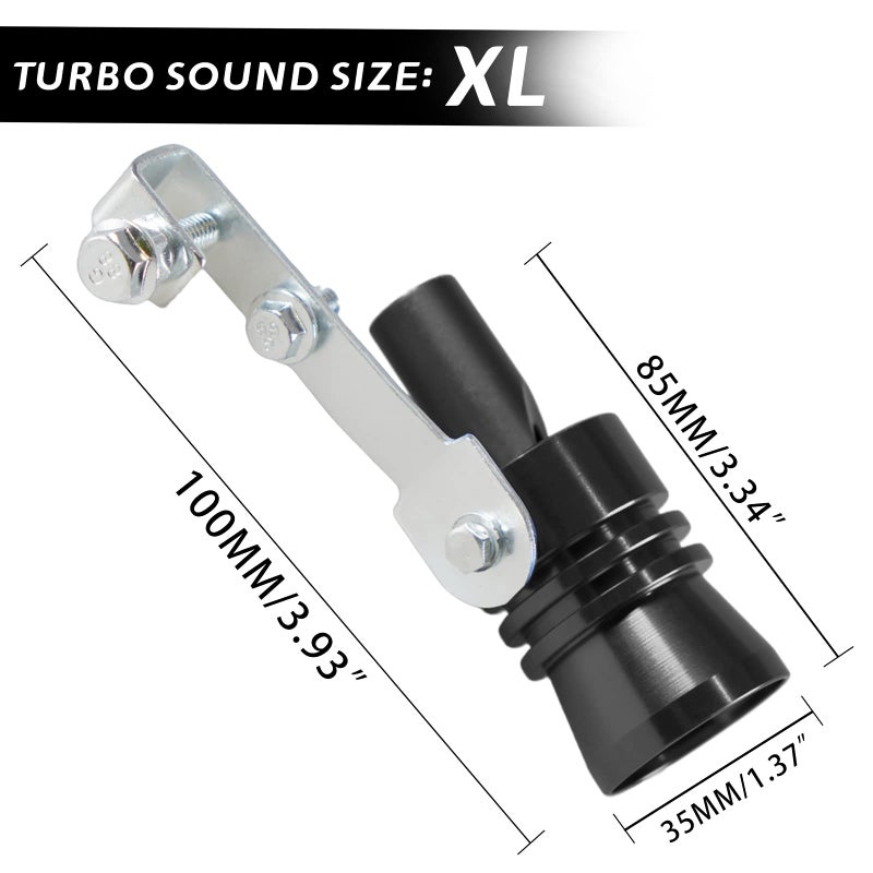 YIUIY 2 Pack Universal Turbo Pipe Pipe Whistle Muffler Sounder Simulator Tailpipe Noise Sound Enhancer Compatible with Truck Motorcycle Cars Dirt Bike and ScooterXL Black - Image 4