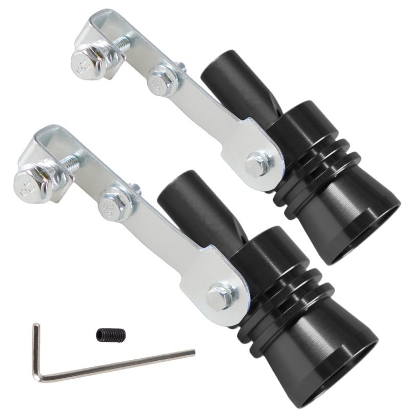 YIUIY 2 Pack Universal Turbo Pipe Pipe Whistle Muffler Sounder Simulator Tailpipe Noise Sound Enhancer Compatible with Truck Motorcycle Cars Dirt Bike and ScooterXL Black - Image 2