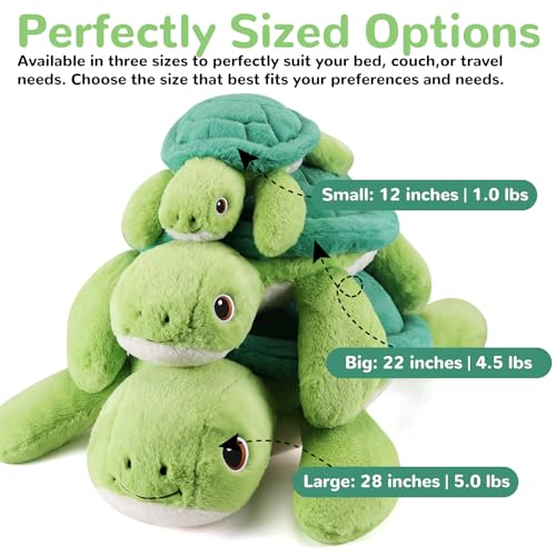 gnomantic Turtle Weighted Stuffed Animals 28 Inch 50 Pounds Weighted Plushies Sea Turtle Stuffed Animal Large Tortoise Plush Pillow Cute Plush Toy Gifts for Kids Adults 28 50 lbs - Image 5
