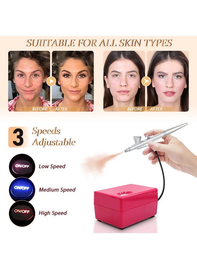 Pinkiou Airbrush Makeup Set Pinkiou Air Brush Kit for Face Paint with Mini Compressor 0.4mm Needle and Nozzle Nail Body Paint SP16 (RED)  - Image 5