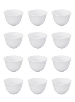 Dove 12-Piece Porcelain Saudi Coffee Cup Set 45ML White  - Image 1