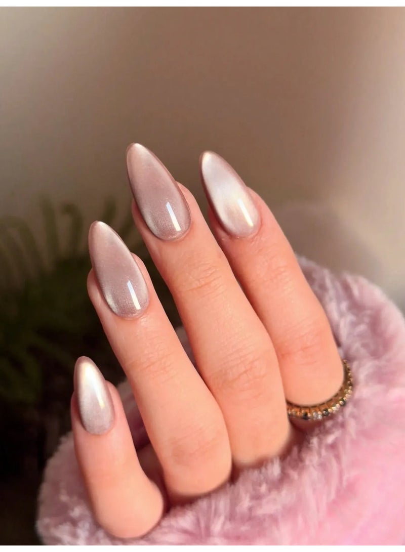 اظافر تركيب مزيفه بشكل لوزي تحتوي العلبه على 24 ظفر مع مبرد اظافر و صمغ - Image 1