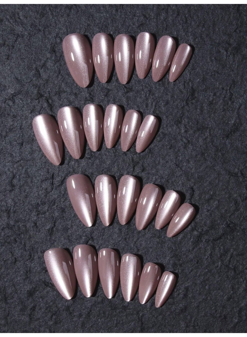 اظافر تركيب مزيفه بشكل لوزي تحتوي العلبه على 24 ظفر مع مبرد اظافر و صمغ - Image 3