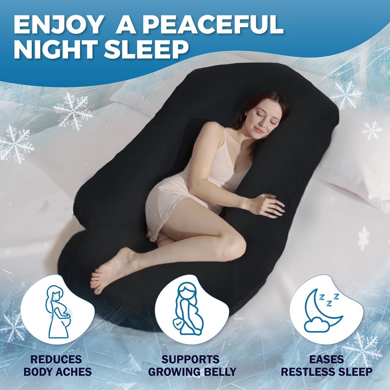 PILLANI Pregnancy Pillows for Sleeping - V C U Shaped Full Body Pillow with Removable Cover, 57inch Cooling Maternity Pillow for Pregnant Women, Support for Back Belly Legs Hip - Pregnancy Must Haves - Image 2