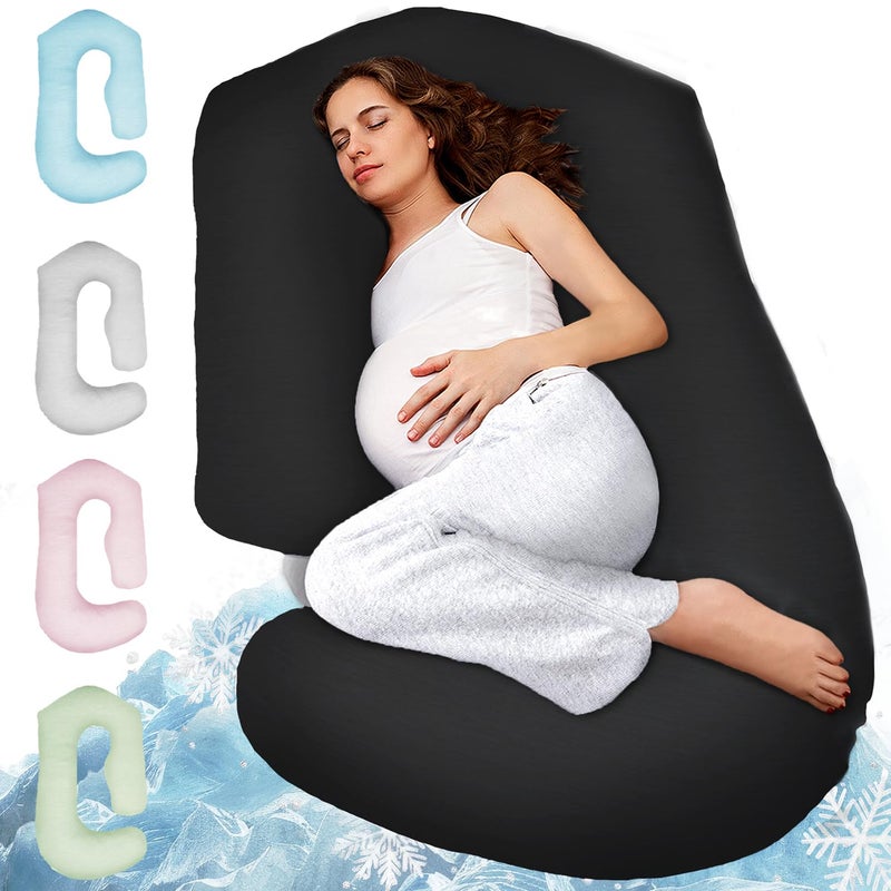 PILLANI Pregnancy Pillows for Sleeping - V C U Shaped Full Body Pillow with Removable Cover, 57inch Cooling Maternity Pillow for Pregnant Women, Support for Back Belly Legs Hip - Pregnancy Must Haves - Image 1