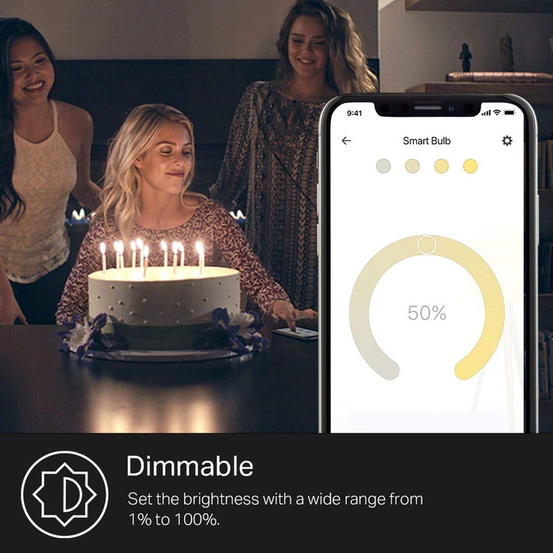 Kasa Smart Light Bulbs that works with Alexa and Google Home, Dimmable Smart LED Bulb, A19, 9W, 800Lumens, Soft White(2700K), CRIâ‰¥90, WiFi 2.4Ghz only, No Hub Required, 4 Count (Pack of 1)(KL110P4) - Image 3