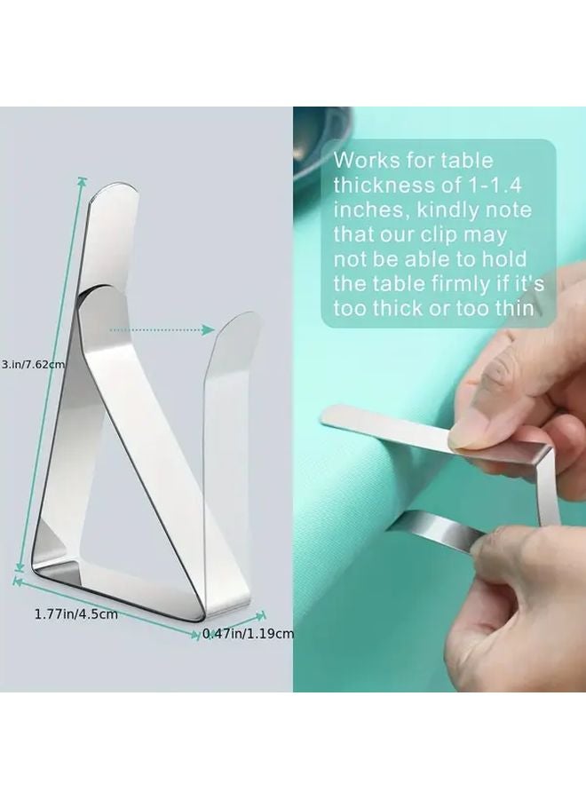 10pcs Heavy Duty Stainless Steel Tablecloth Clips Adjustable Non Slip Metal Clamps - Image 4