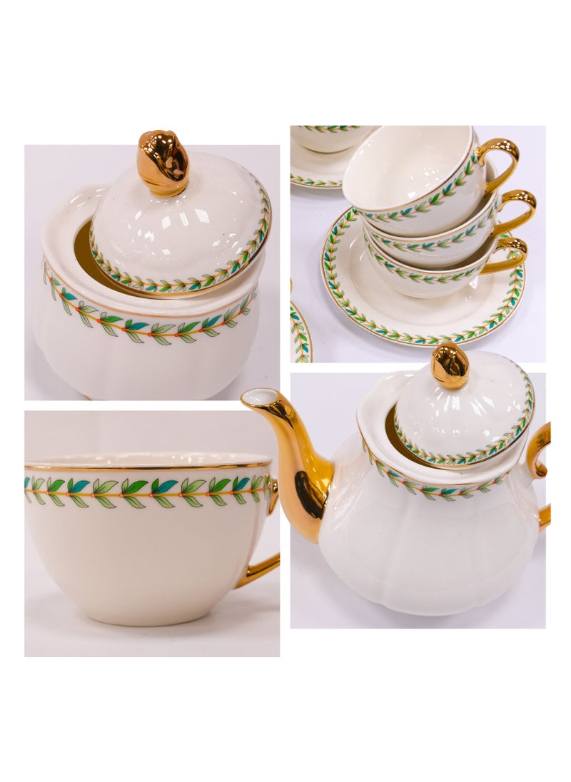 Bright Stone طقم شاي زهور فرنسية (31 قطعة)  - Image 3