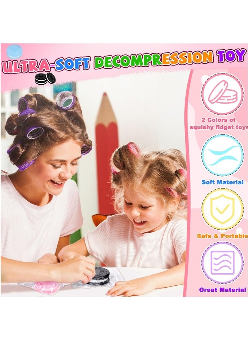 null - 4 PCS Squishy Toys, Biscuit Stress Relief Pinching Simulation Decompression Squeeze Toys for Birthday Gifts, Anxiety Relief Sensory Toys (Multicolour) - Image 1