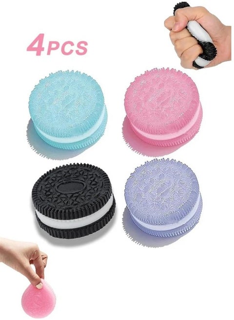 4 PCS Squishy Toys, Biscuit Stress Relief Pinching Simulation Decompression Squeeze Toys for Birthday Gifts, Anxiety Relief Sensory Toys (Multicolour)