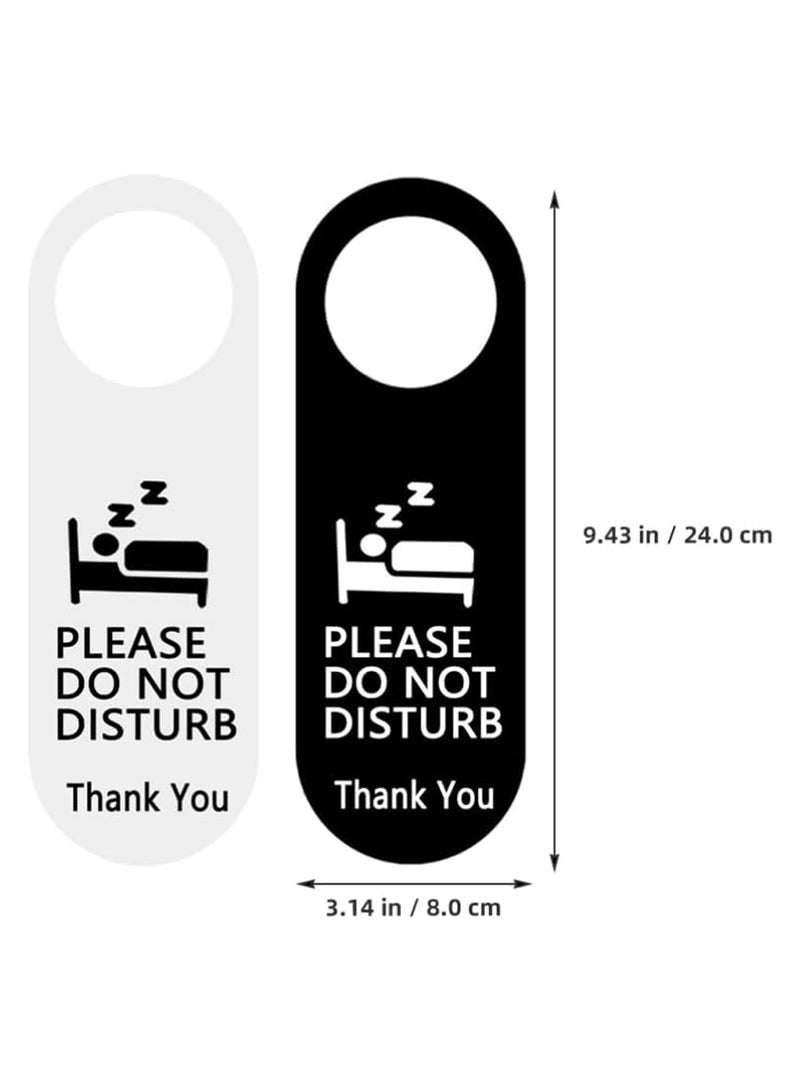 لافتة باب سوداء معلقة، لافتة عدم الإزعاج، لافتة باب الخصوصية، لافتة الرجاء الطرق، مناسبة للمنزل والمكتب والحمام والاجتماعات والمستشفى - Image 2