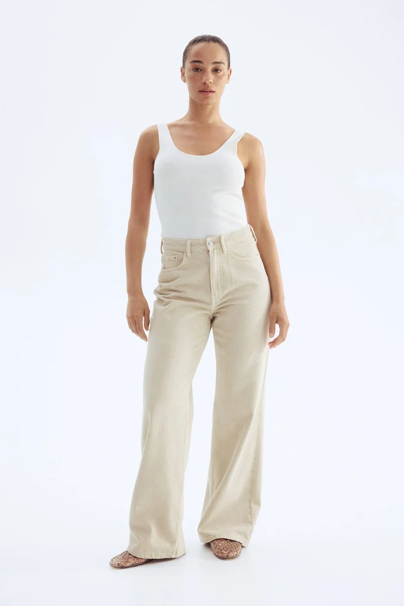 H&M Curvy Fit Wide Ultra High Jeans