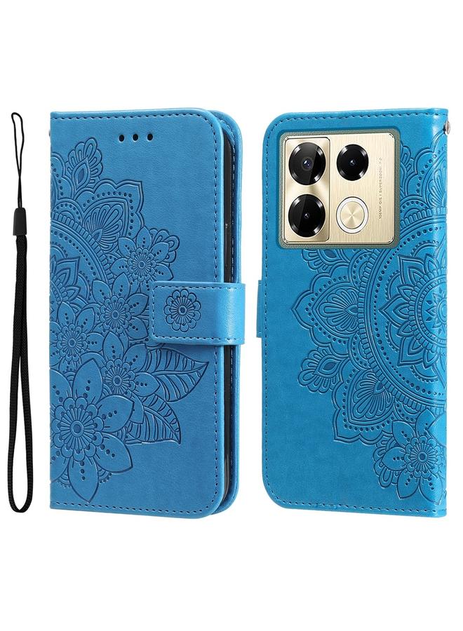 زبون جراب لهاتف Infinix Note 40 Pro 4G / 5G / Note 40 Pro+ جراب هاتف جلدي منقوش عليه زهور بسبع بتلات - Image 1