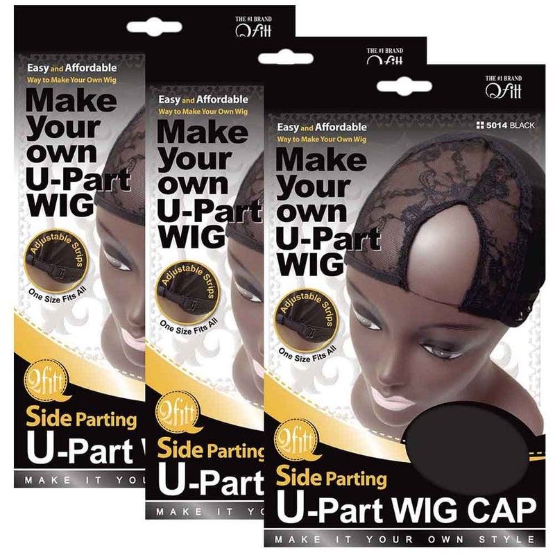 3 Pack Qfitt  Side Parting UPart Wig Cap 5014 by Qfitt
