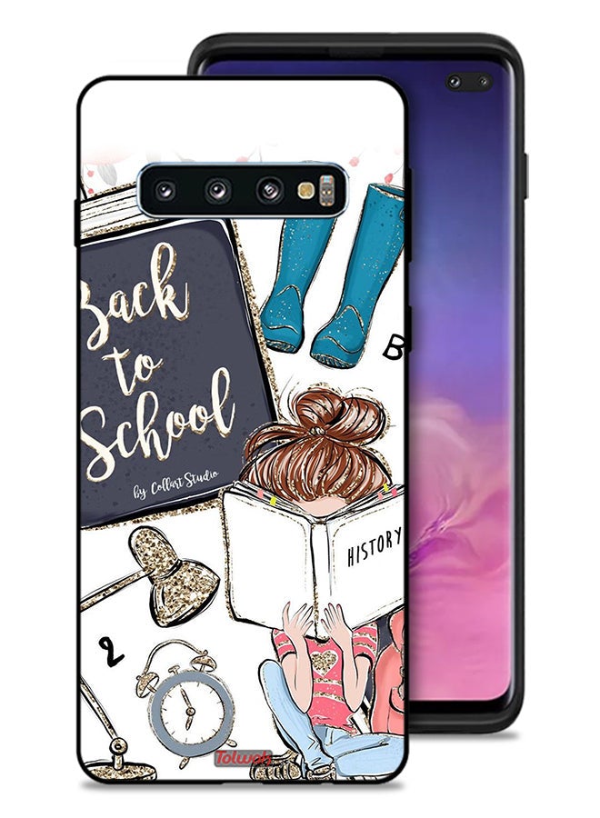 Tolwak Samsung Galaxy S10 Plus Protective Case Cover Back To School Girl Reading History - Image 1