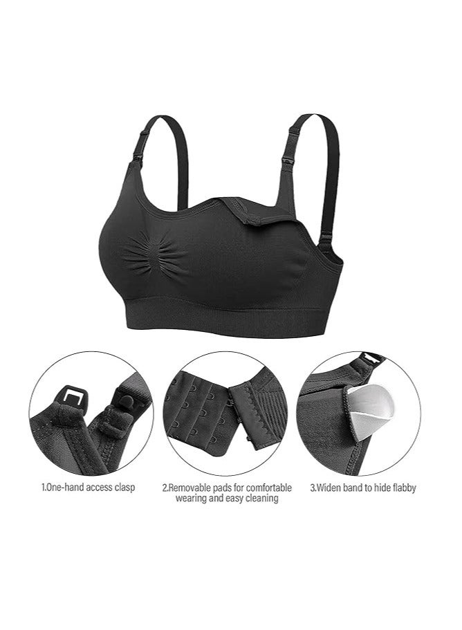 3 Pack Women’s Nursing Bra, Seamless Maternity Bra,Bras with Removable Spill Prevention Bra Pads - Image 3