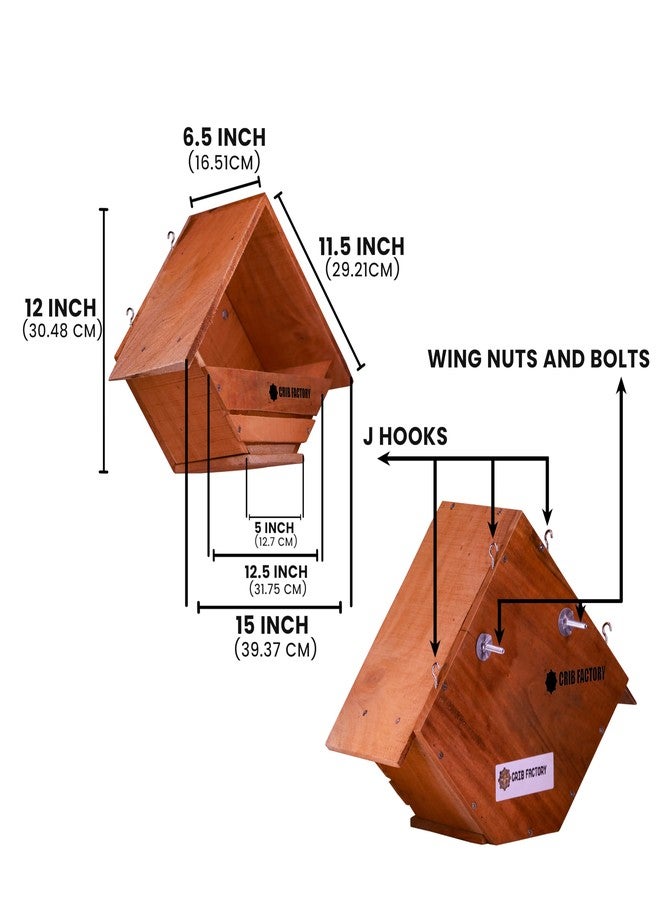 CRIB FACTORY CRIBFACTORY | Wooden Dove Cage with Roof |12.5x6.5x12 inch - Image 2