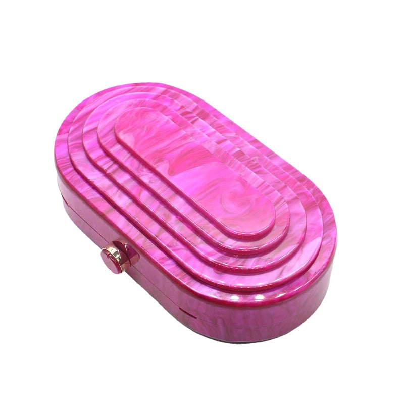 GSYPS Acrylic Clutch Purse Marbled Evening Handags Elegant Shoulder Bag for Wedding Cocktail Party Prom Fuchsia - Image 5