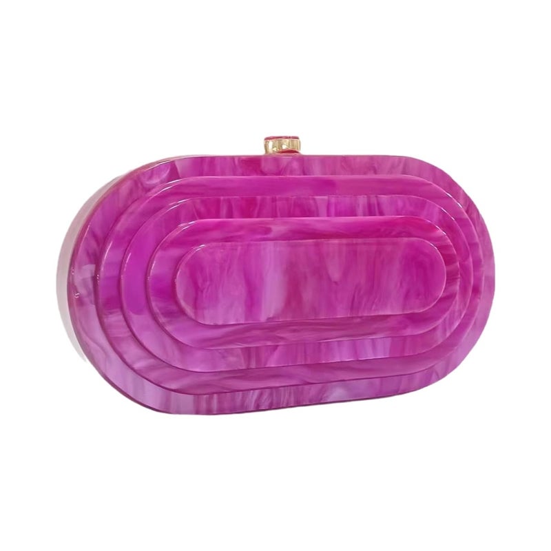 GSYPS Acrylic Clutch Purse Marbled Evening Handags Elegant Shoulder Bag for Wedding Cocktail Party Prom Fuchsia - Image 1
