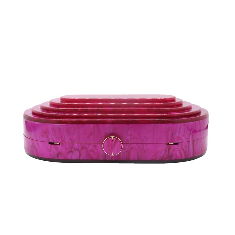 GSYPS Acrylic Clutch Purse Marbled Evening Handags Elegant Shoulder Bag for Wedding Cocktail Party Prom Fuchsia - Image 2