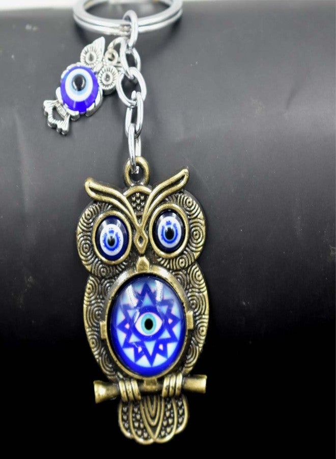 AFH سلسلة مفاتيح AFH Evil Eye Nazar Battu Bronze Lucky Boum Checkism للرجال والنساء - Image 2
