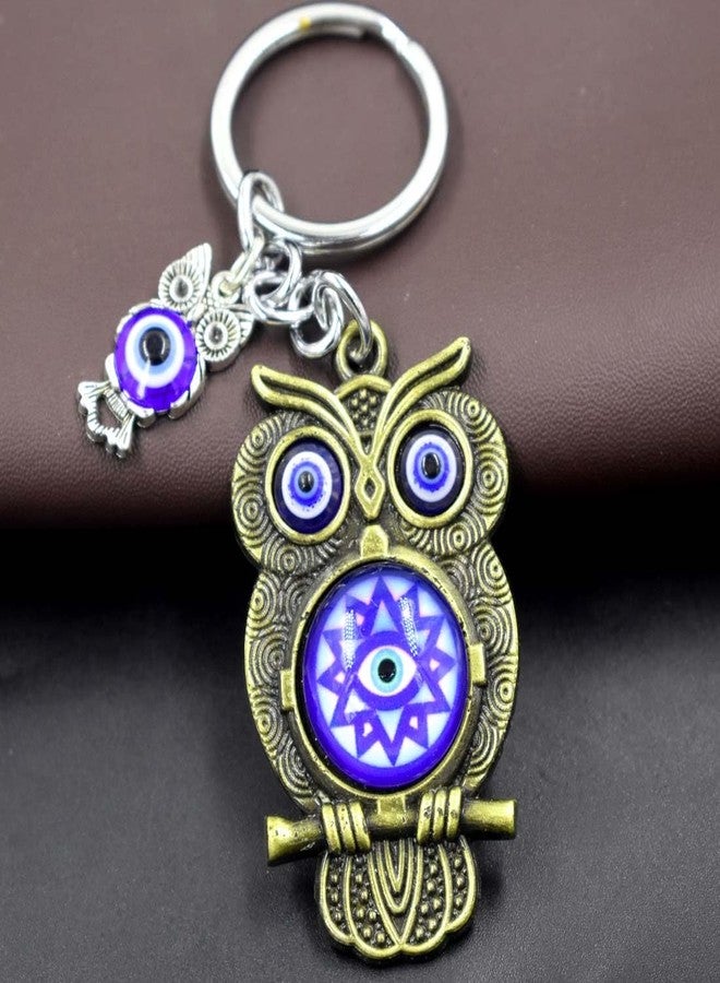 AFH سلسلة مفاتيح AFH Evil Eye Nazar Battu Bronze Lucky Boum Checkism للرجال والنساء - Image 1