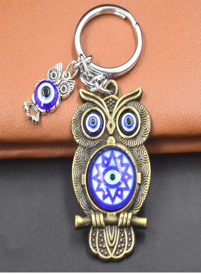 AFH سلسلة مفاتيح AFH Evil Eye Nazar Battu Bronze Lucky Boum Checkism للرجال والنساء - Image 3