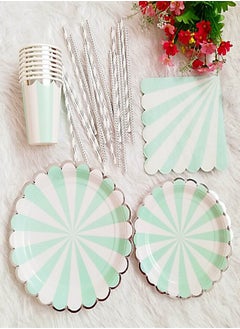 ZCM-HAPPY Complete Set of 80 Pieces Disposable Colourful Tableware Set for Special Occasions  - Image 4