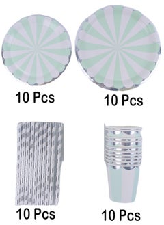 ZCM-HAPPY Complete Set of 80 Pieces Disposable Colourful Tableware Set for Special Occasions  - Image 2