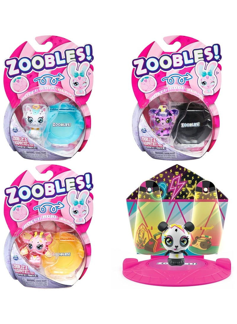 Zoobles - Zoobles, Kosmic Kitty Transforming Collectible Figure and Happitat Accessory, Kids Toys for Girls Aged 5 and above- Pack May Vary - Image 1
