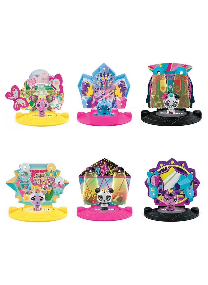 Zoobles - Zoobles, Kosmic Kitty Transforming Collectible Figure and Happitat Accessory, Kids Toys for Girls Aged 5 and above- Pack May Vary - Image 1