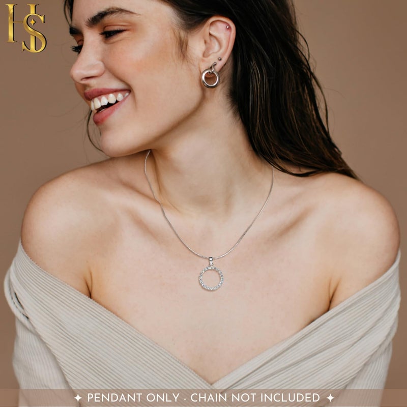 HighSpark Solitaire Pendant | 92.5 Sterling Silver & Diamond Like Brilliance Sparkling Zirconia for that Stunning Shine | Lovely Gift - Image 4