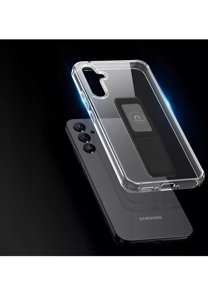 Techie - جراب حامل مغناطيسي من Techie مضاد للصدمات مع وسادة هوائية لليد مع قطعة حديد مدمجة لهاتف Samsung A54 - Image 1