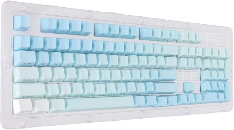 غطاءات مفاتيح PBT Frost Blue 104 مفتاح طباعة جانبية بالصبغة نسيج غير لامع لوحة مفاتيح ميكانيكية - Image 3