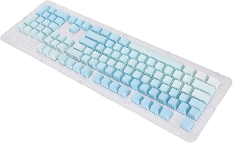 غطاءات مفاتيح PBT Frost Blue 104 مفتاح طباعة جانبية بالصبغة نسيج غير لامع لوحة مفاتيح ميكانيكية - Image 4