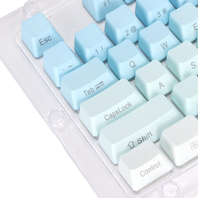 غطاءات مفاتيح PBT Frost Blue 104 مفتاح طباعة جانبية بالصبغة نسيج غير لامع لوحة مفاتيح ميكانيكية - Image 5