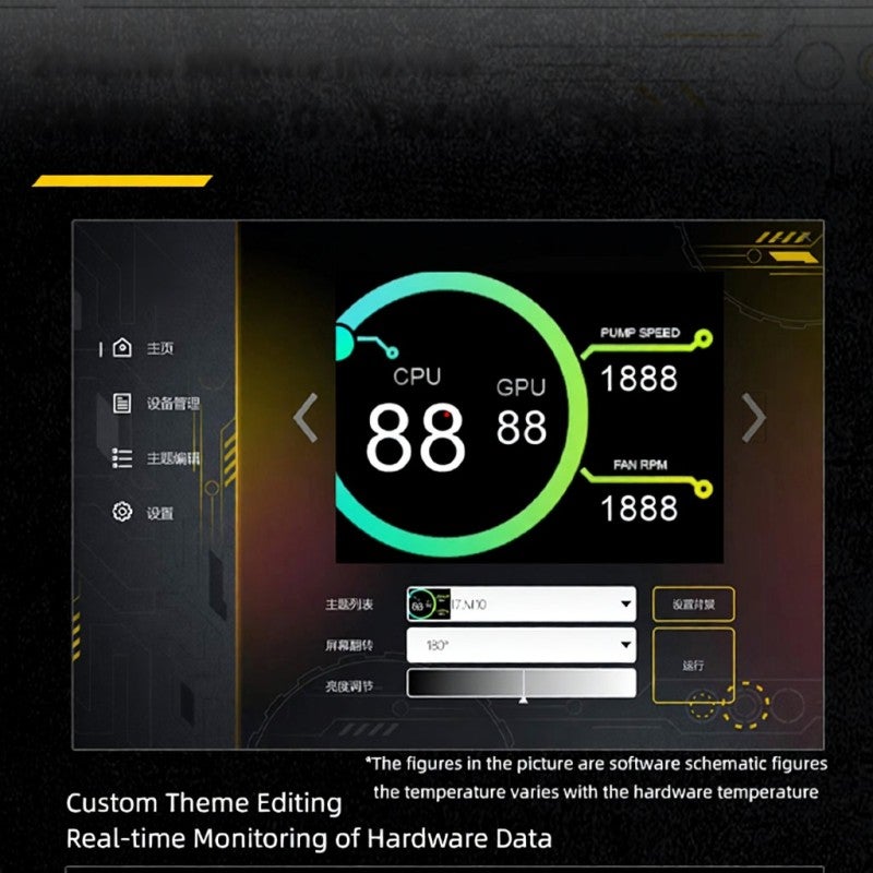 yeston CPU Liquid Cooler 240mm LCD Display Real-Time Monitoring Hardware Data - Excellent Heat Dissipation Performance 360mm Aio for Intel and AMD Computer Platforms - Image 4